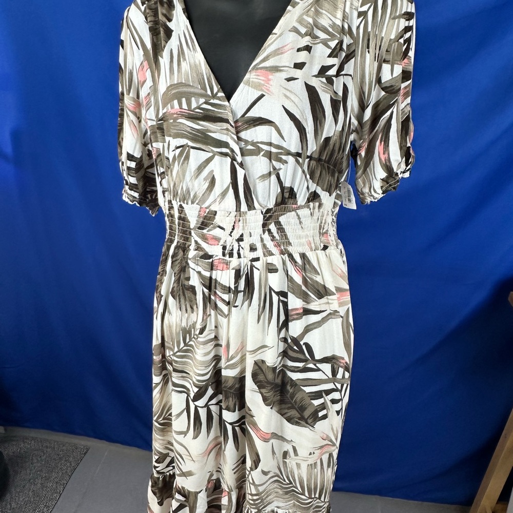 Old Navy Black and White Wrap Midi Sundress
